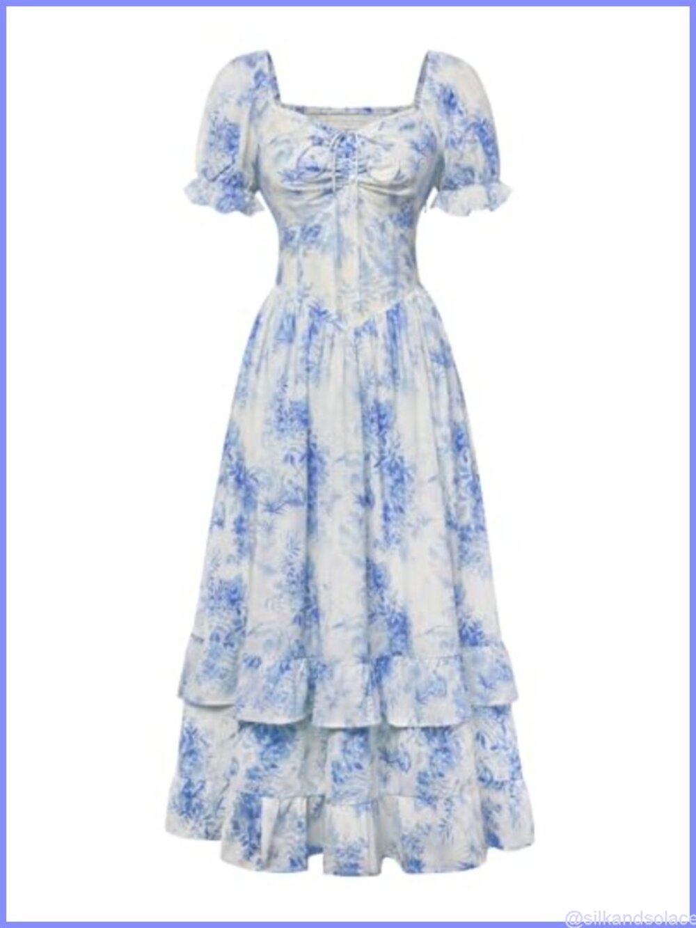 Women Floral Maxi Dress Puff Sleeve Corset Sweetheart Neck Smocked Back Pockets